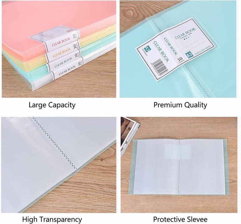 HOWUKE A3 Diamond Painting Storage Book, 60 Views Art Portfolio Presentations Folder with 30 Pages Protectors, 17.3x12.8in - Image 3